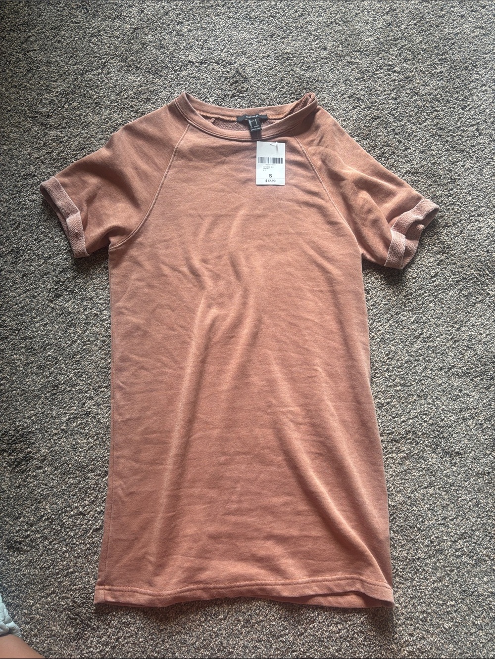 Forever 21 Girls' Short Sleeve Tee Dress - Rusty Orange